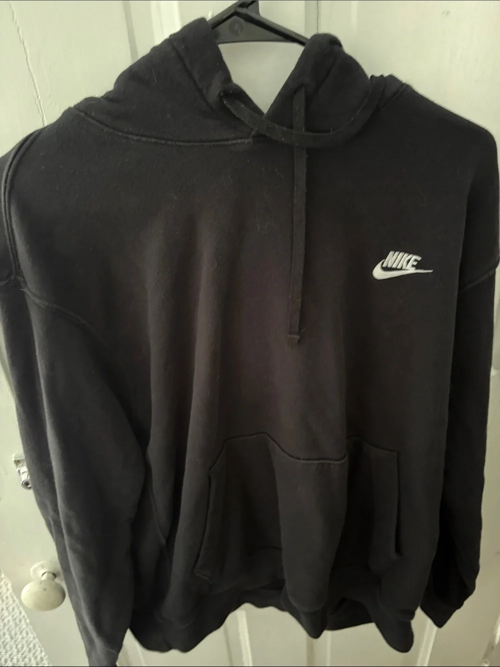 Nike Black Pullover Hoodie with White Swoosh